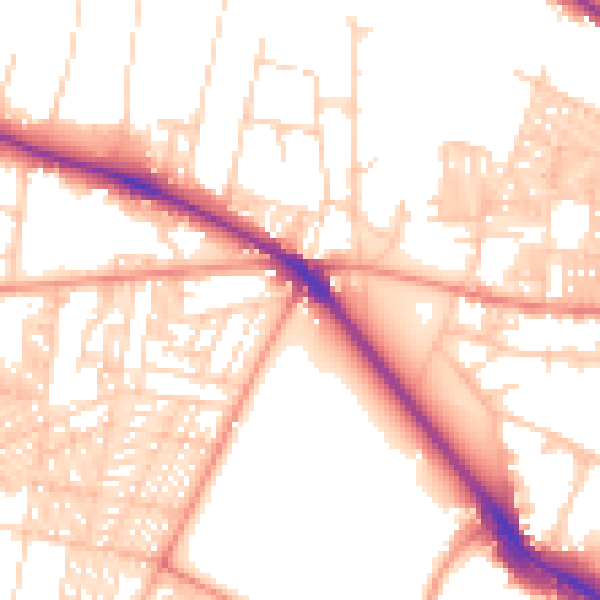Daytime road noise heatmap for LS6 1AQ
