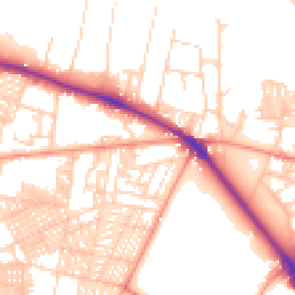 Daytime road noise heatmap for LS6 1AS