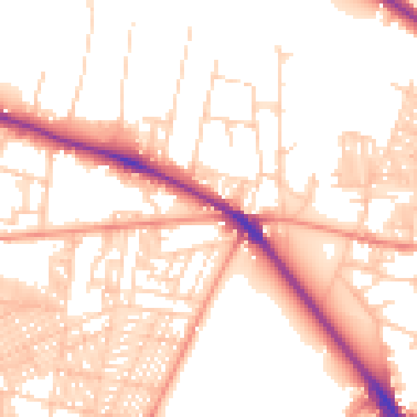 Daytime road noise heatmap for LS6 1AT
