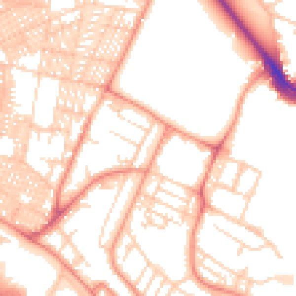 Daytime road noise heatmap for LS6 1AW