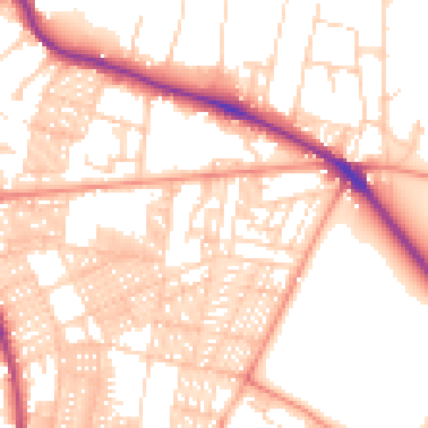 Daytime road noise heatmap for LS6 1AY