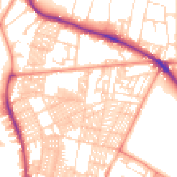 Daytime road noise heatmap for LS6 1AZ