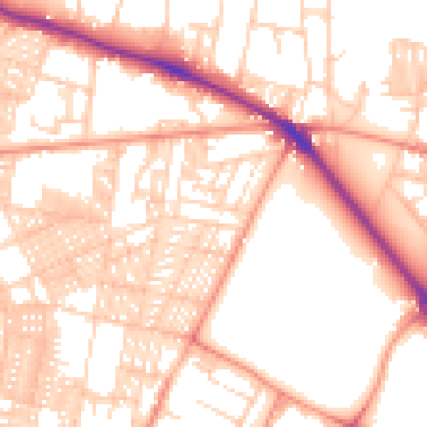 Daytime road noise heatmap for LS6 1BE