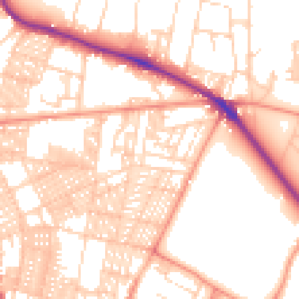 Daytime road noise heatmap for LS6 1BG