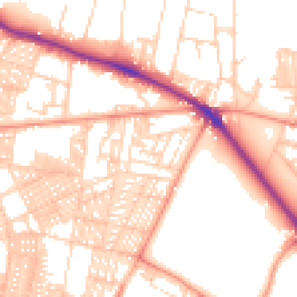 Daytime road noise heatmap for LS6 1BH