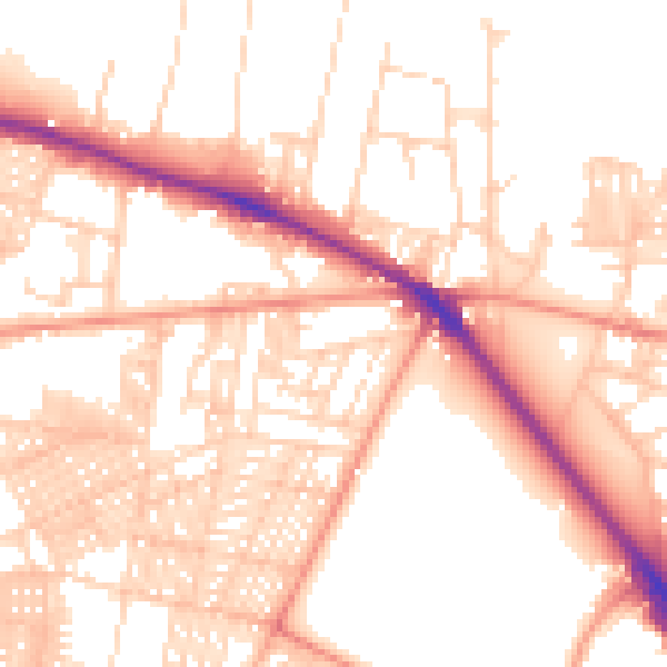 Daytime road noise heatmap for LS6 1BJ