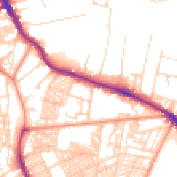 Daytime road noise heatmap for LS6 1BN