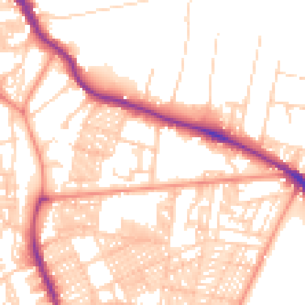 Daytime road noise heatmap for LS6 1BP