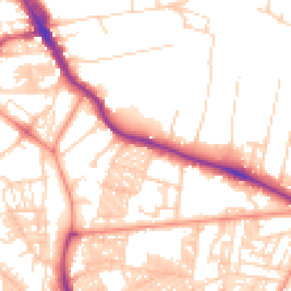 Daytime road noise heatmap for LS6 1BS