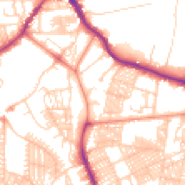 Daytime road noise heatmap for LS6 1BT