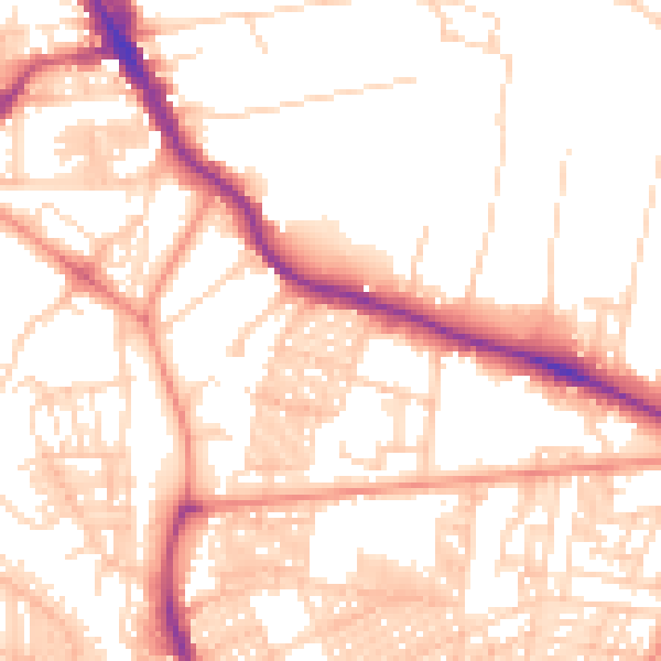 Daytime road noise heatmap for LS6 1BU