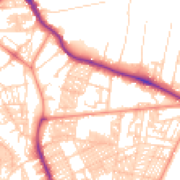Daytime road noise heatmap for LS6 1BX