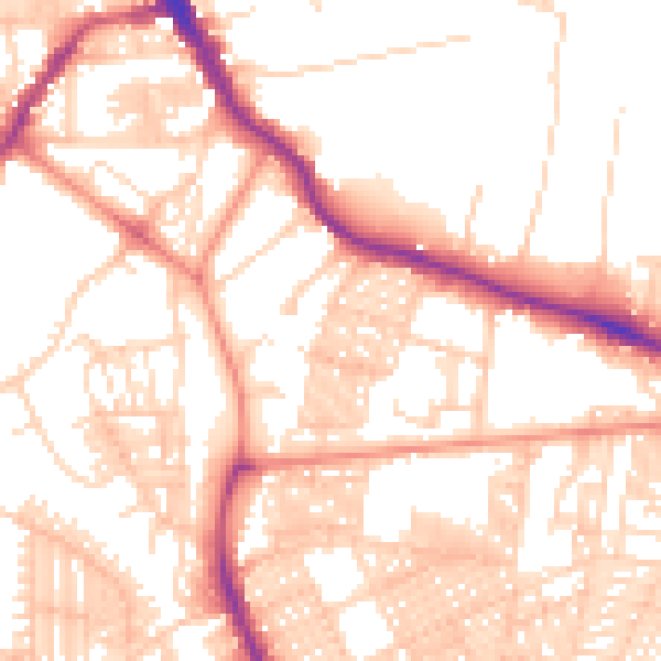 Daytime road noise heatmap for LS6 1BZ
