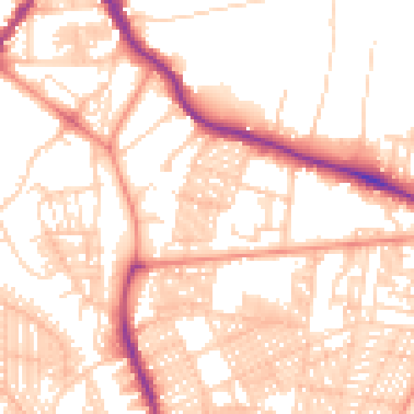 Daytime road noise heatmap for LS6 1DA