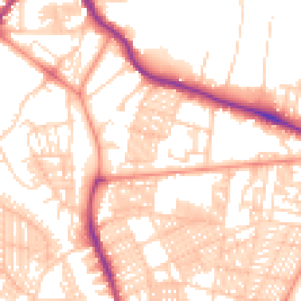 Daytime road noise heatmap for LS6 1DF