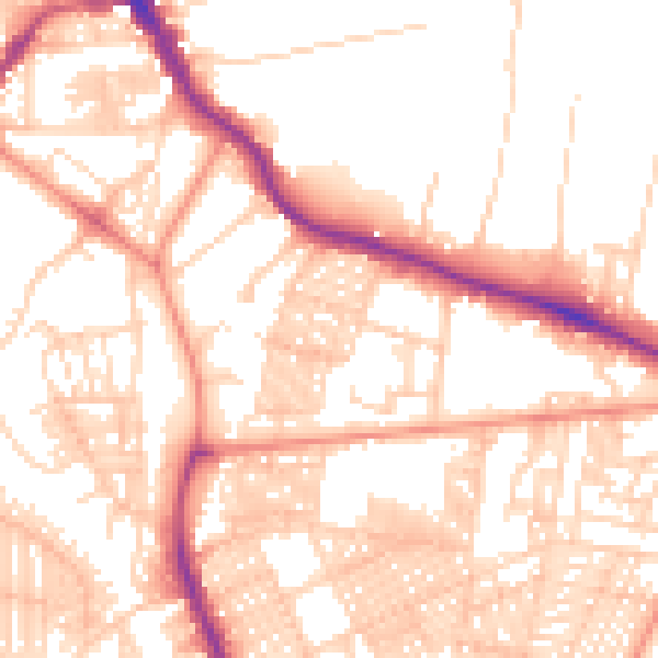 Daytime road noise heatmap for LS6 1DG