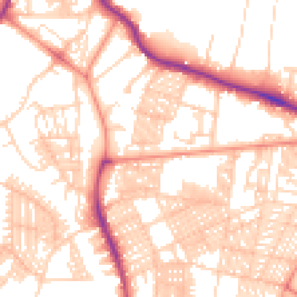 Daytime road noise heatmap for LS6 1DL