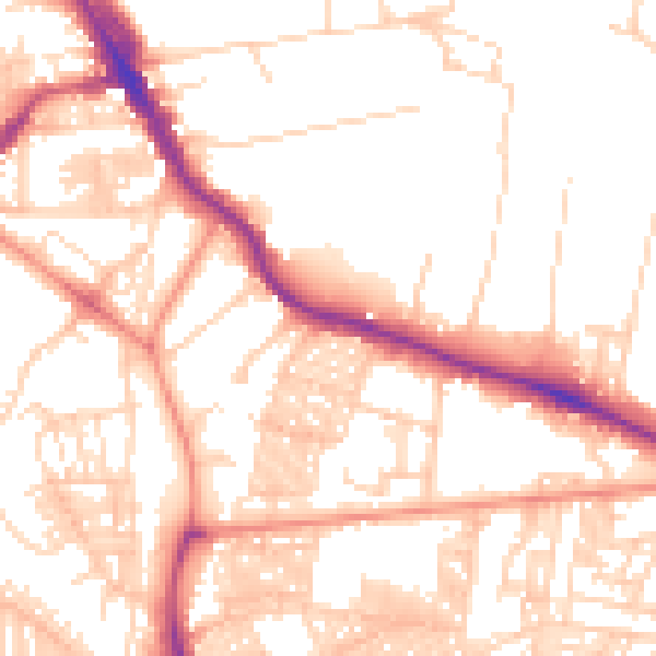 Daytime road noise heatmap for LS6 1DP