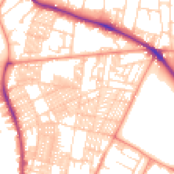 Daytime road noise heatmap for LS6 1EE