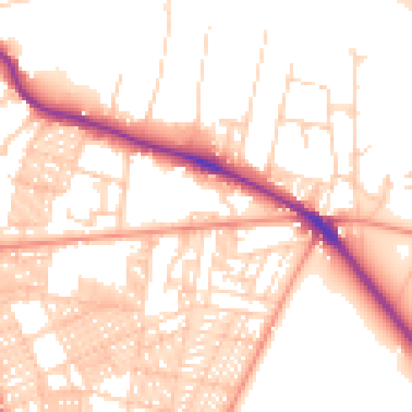 Daytime road noise heatmap for LS6 1FF