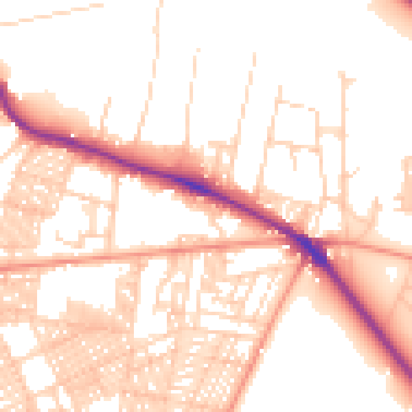 Daytime road noise heatmap for LS6 1FH
