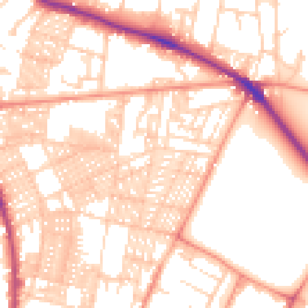 Daytime road noise heatmap for LS6 1HA