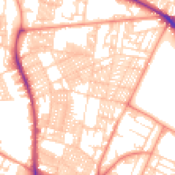 Daytime road noise heatmap for LS6 1HY