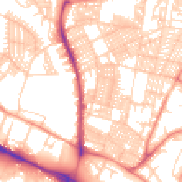 Daytime road noise heatmap for LS6 1JZ