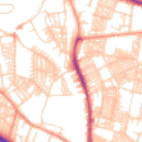 Daytime road noise heatmap for LS6 1NA