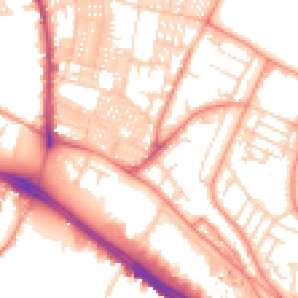 Daytime road noise heatmap for LS6 1PY