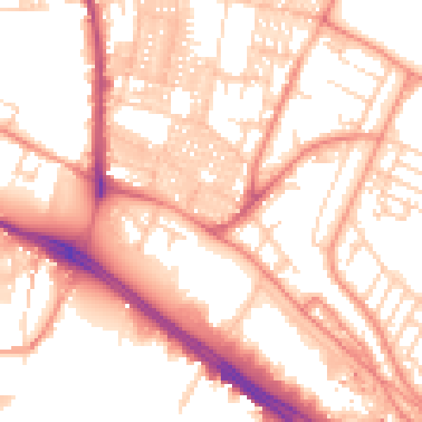 Daytime road noise heatmap for LS6 1QA