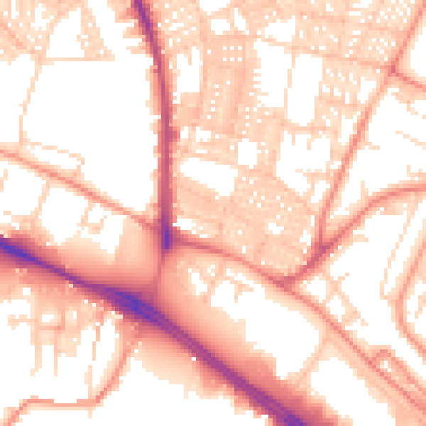 Daytime road noise heatmap for LS6 1QG