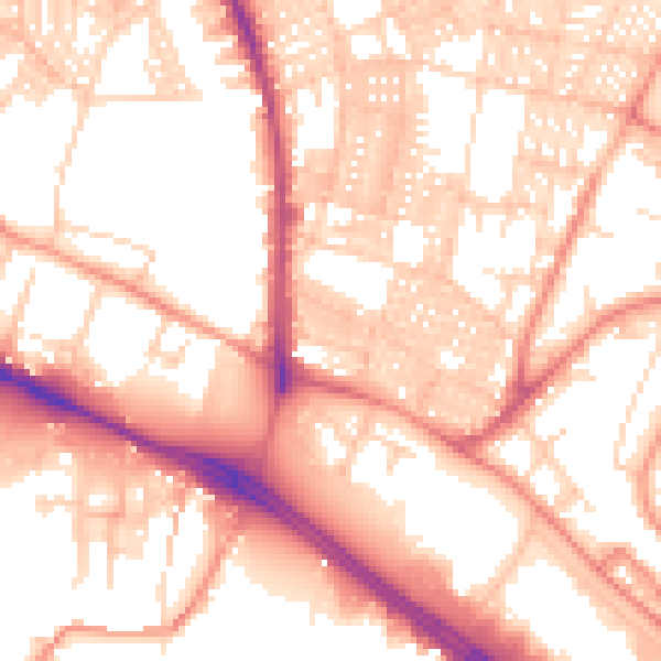 Daytime road noise heatmap for LS6 1QH