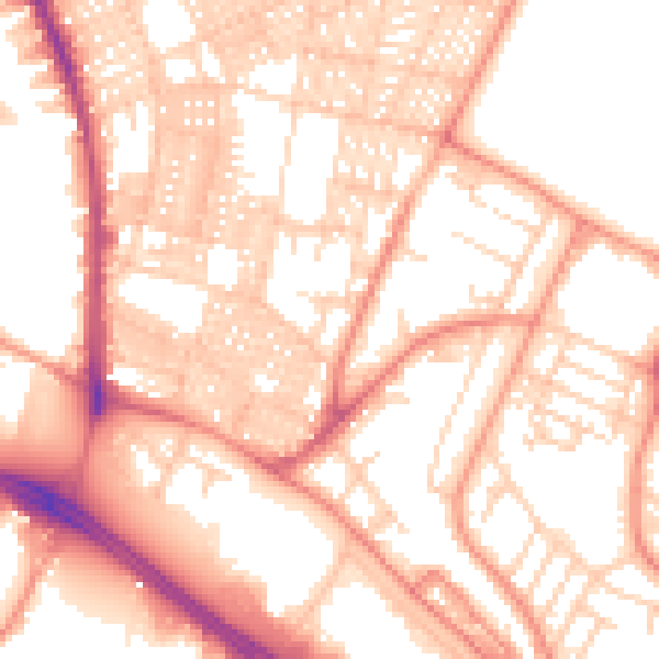 Daytime road noise heatmap for LS6 1QX