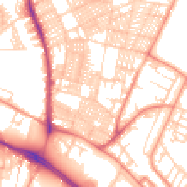 Daytime road noise heatmap for LS6 1RG