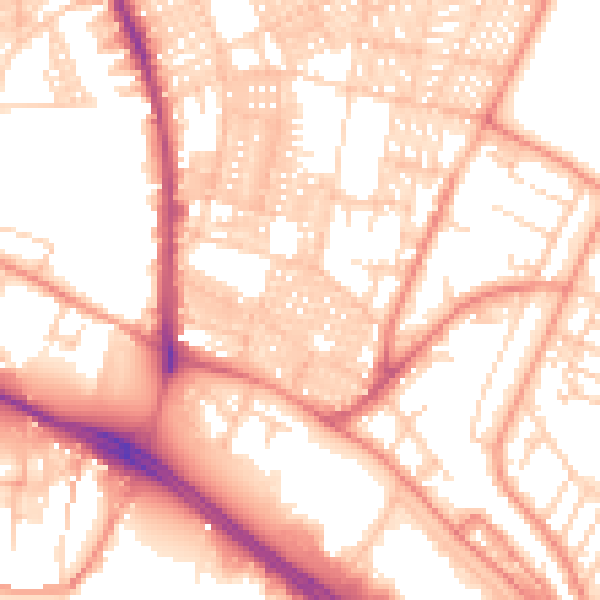 Daytime road noise heatmap for LS6 1RH