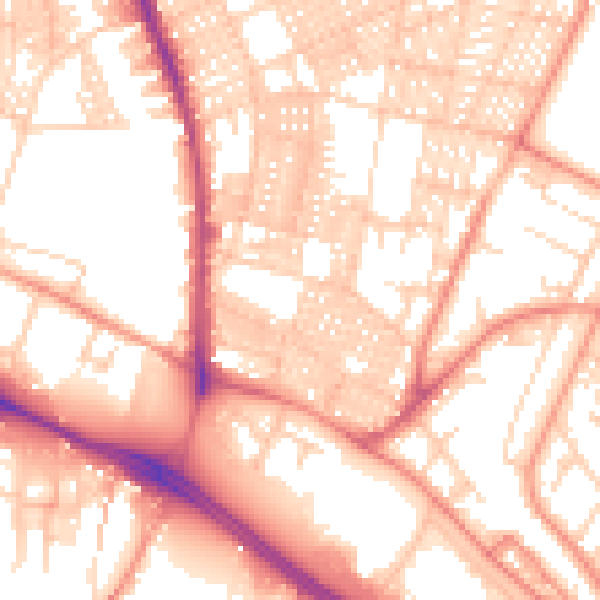 Daytime road noise heatmap for LS6 1RN