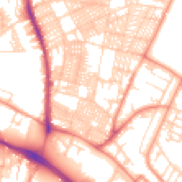 Daytime road noise heatmap for LS6 1RQ