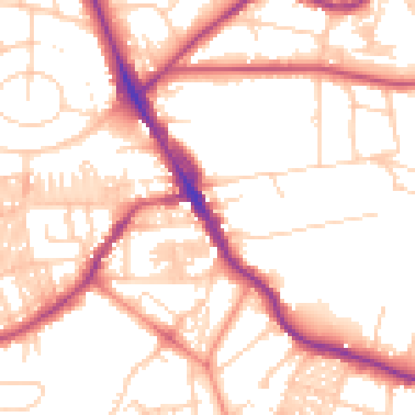 Daytime road noise heatmap for LS6 2AD