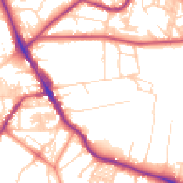 Daytime road noise heatmap for LS6 2AE