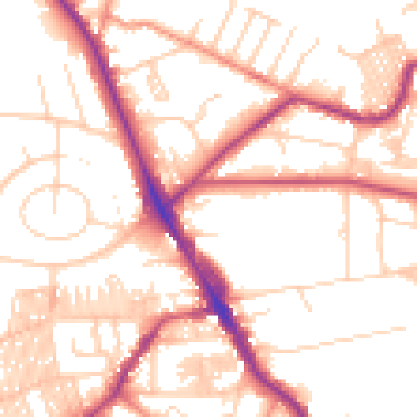 Daytime road noise heatmap for LS6 2AJ