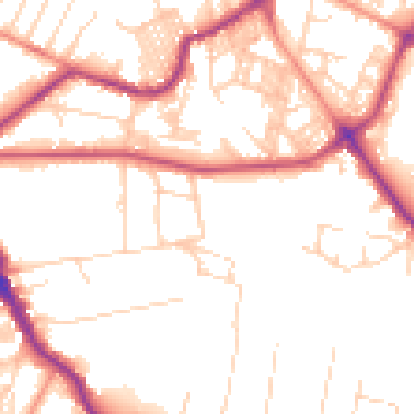 Daytime road noise heatmap for LS6 2BB