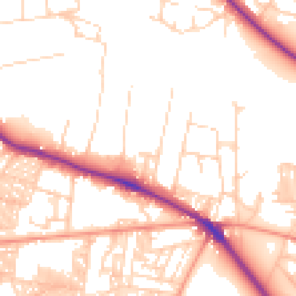 Daytime road noise heatmap for LS6 2EH