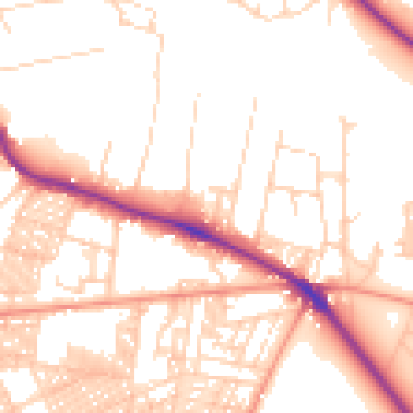 Daytime road noise heatmap for LS6 2EJ