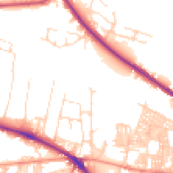 Daytime road noise heatmap for LS6 2EY