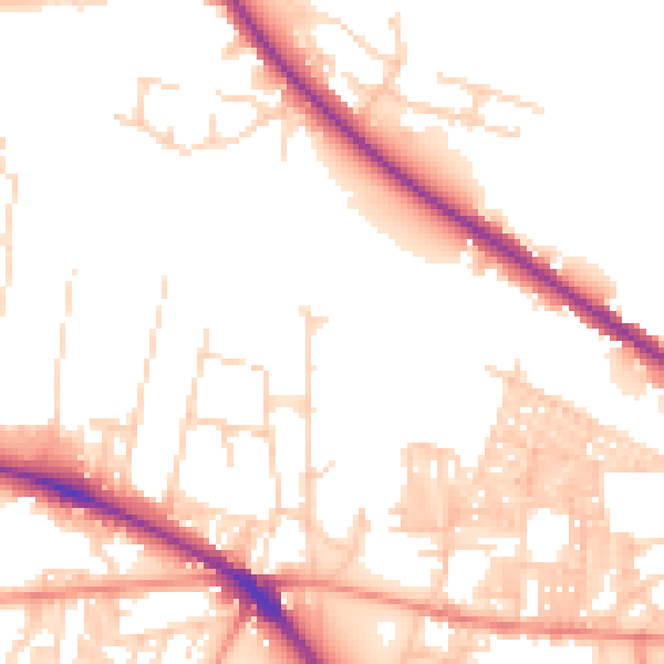Daytime road noise heatmap for LS6 2HA