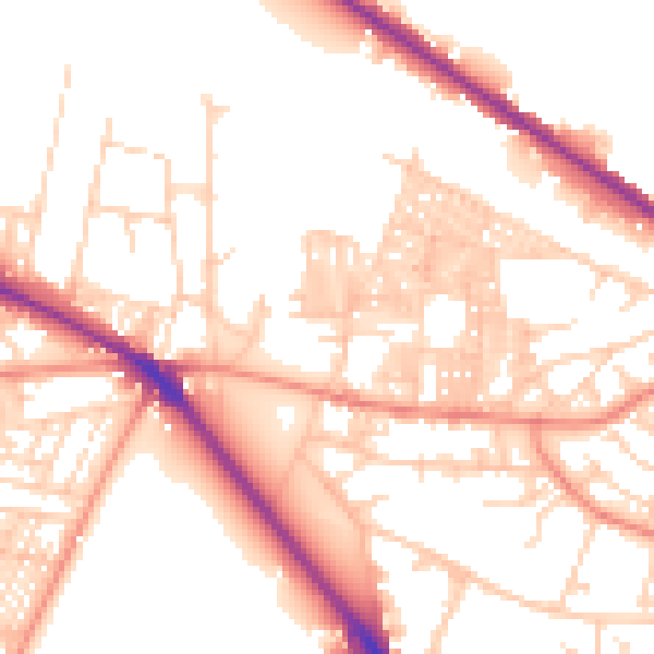 Daytime road noise heatmap for LS6 2HW
