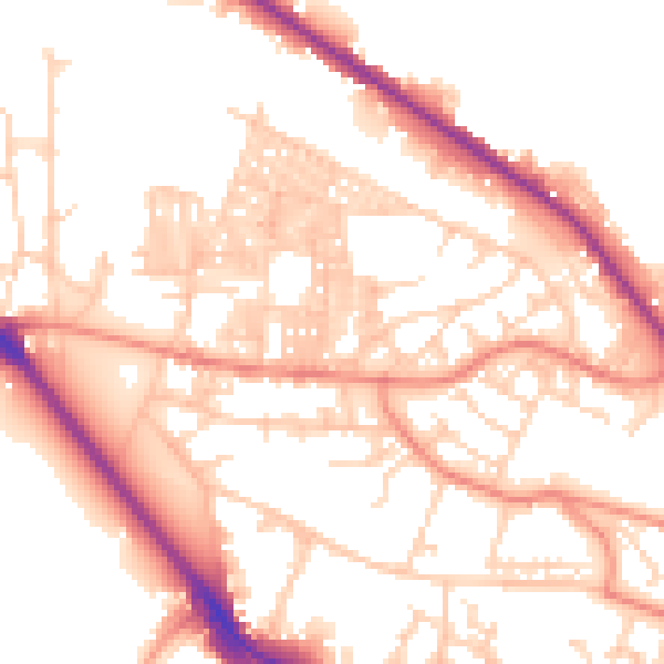 Daytime road noise heatmap for LS6 2JZ