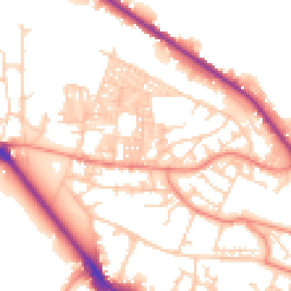 Daytime road noise heatmap for LS6 2LA