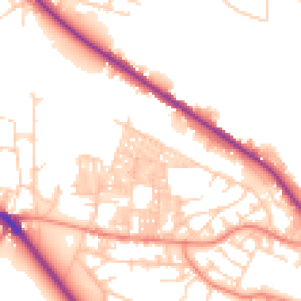 Daytime road noise heatmap for LS6 2LN